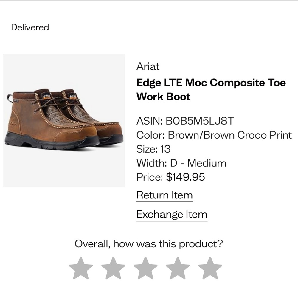 Ariat Brown Composite Toe Work Boots